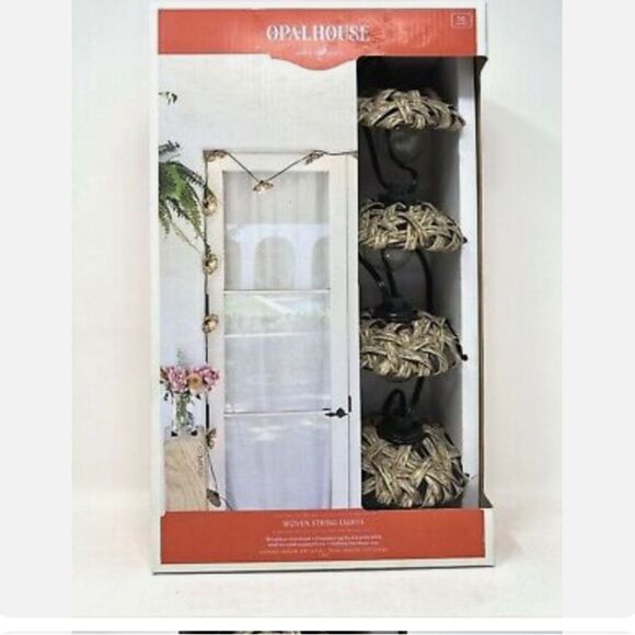 New Opalhouse 10ct Woven String Lights 11 FT Indoor/Outdoor Natural Outdoor Deco - Picture 1 of 2